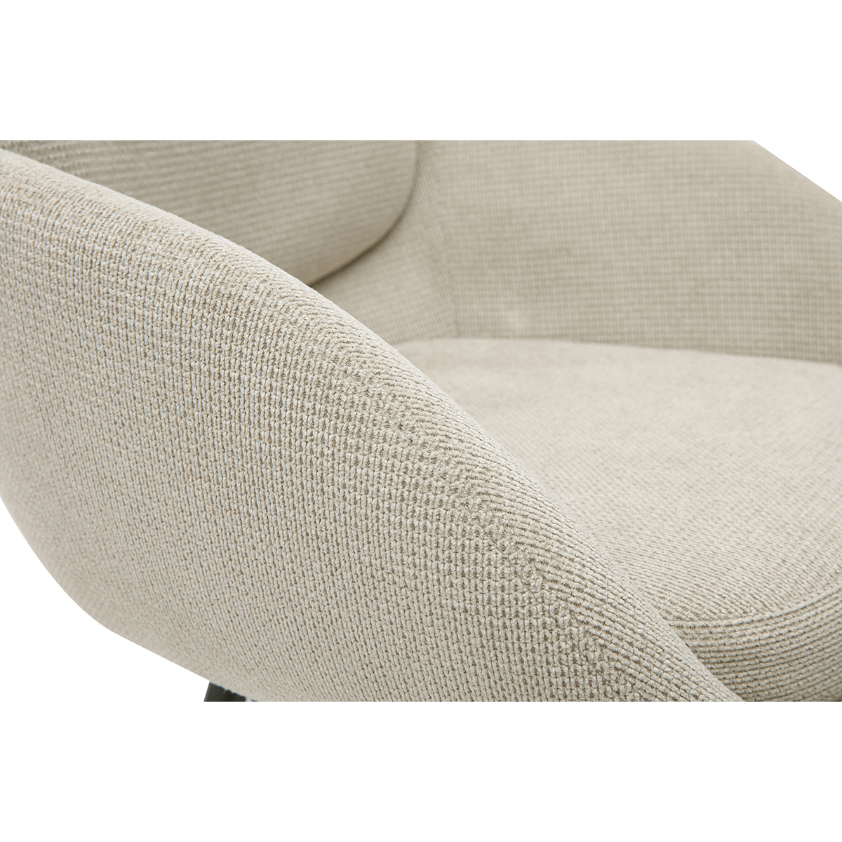 Tabourets de bar en tissu chenille terre brûlée et métal noir H68.5 cm (lot de 2) SLAKE beige, MILIBOO