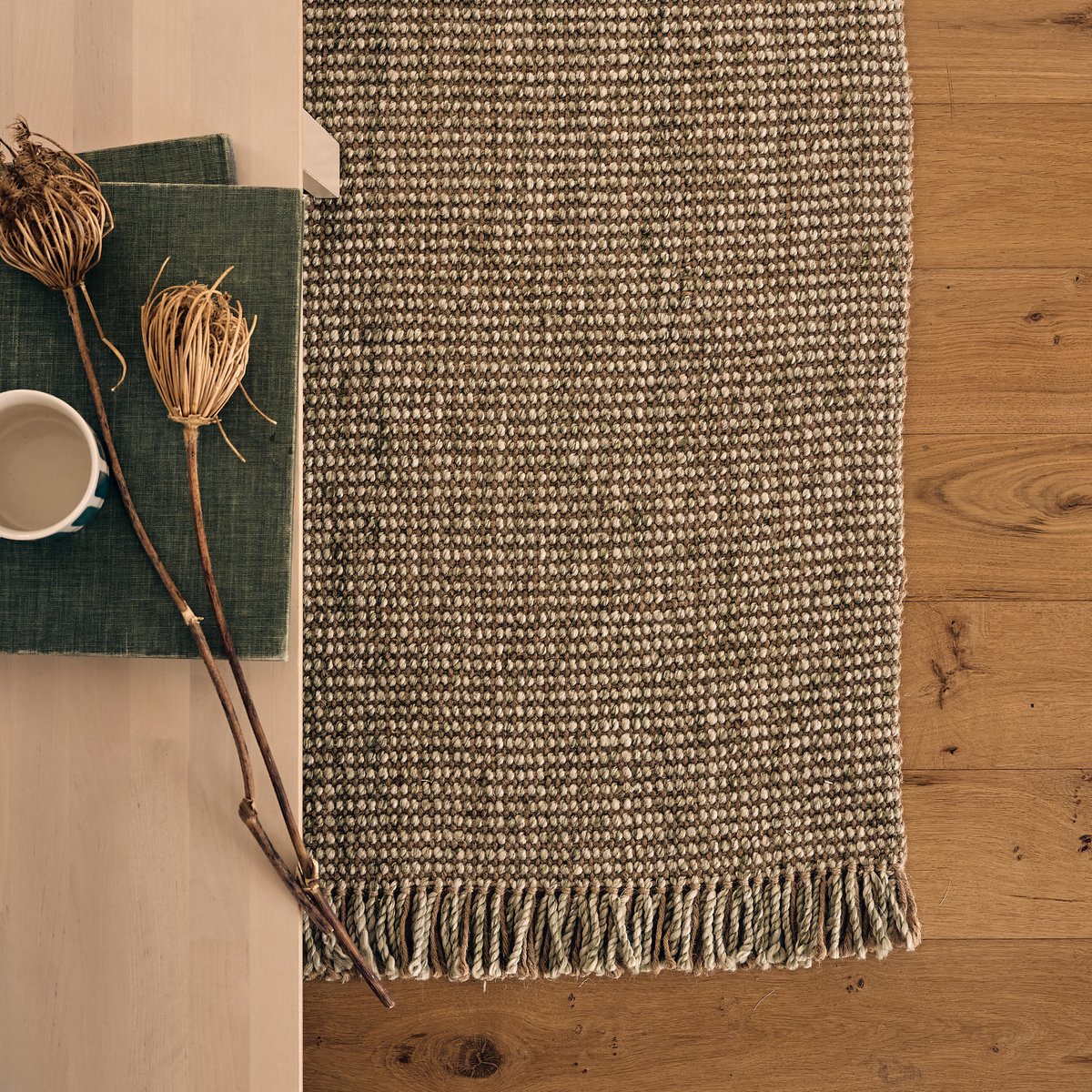 Tapis en jute, COMFY vert, INSPIRE