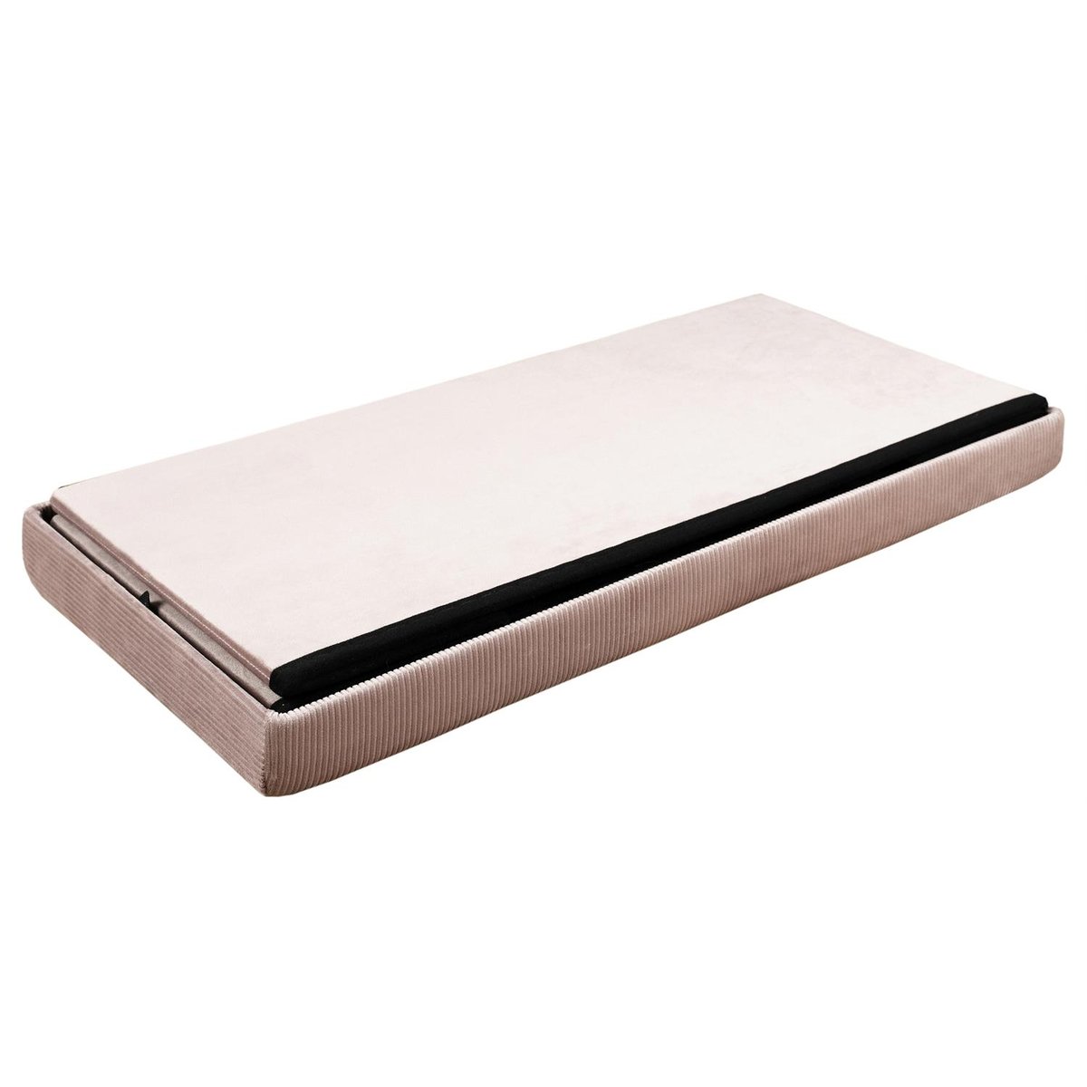 Banc coffre de rangement pliable en velours côtelé GIULIA rose, EDEN