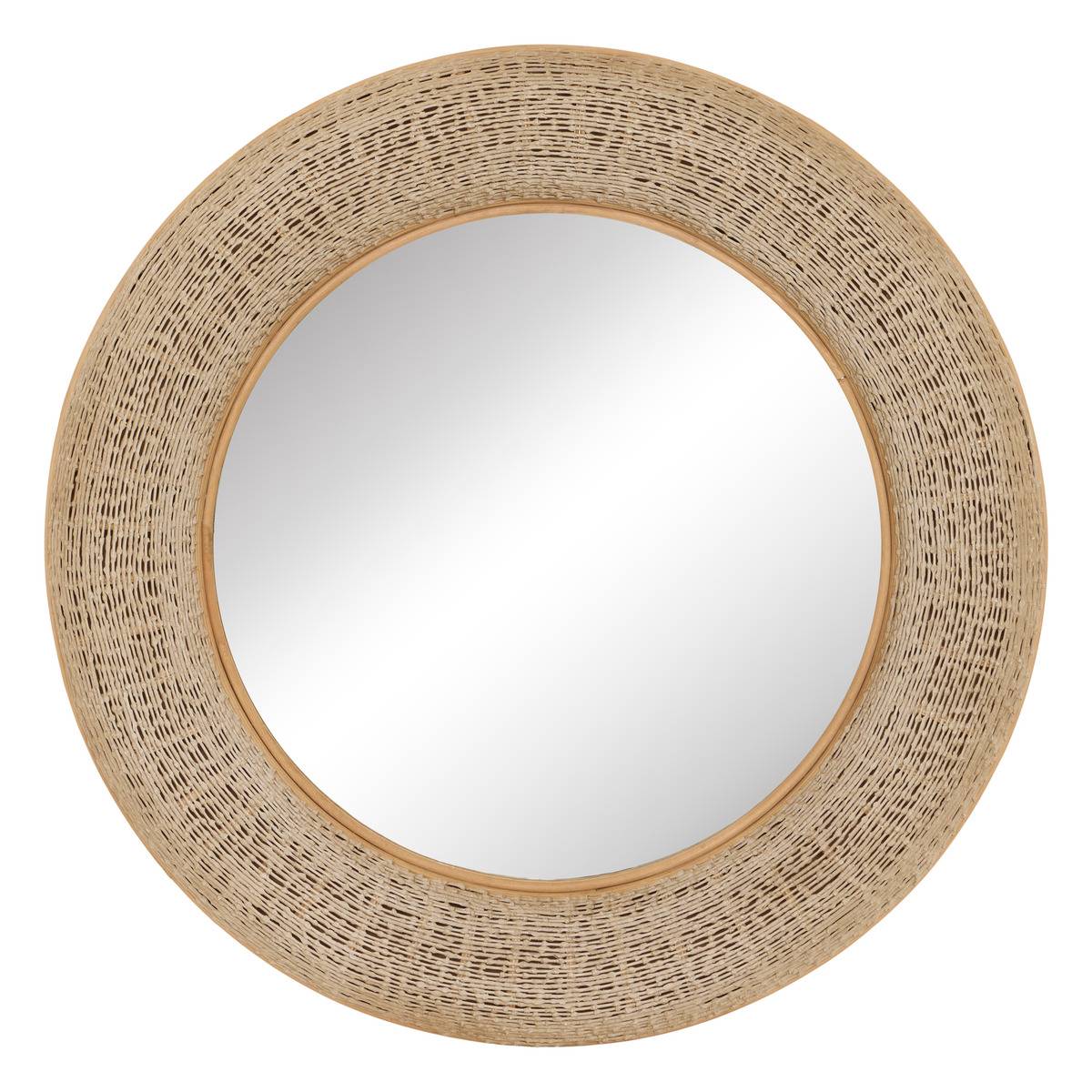Miroir rond en bambou NATHAN beige ficelle, ATMOSPHERA