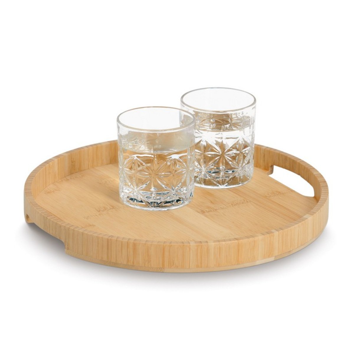 Plateau de cuisine rond bois de bambou bois clair, ZELLER PRESENT