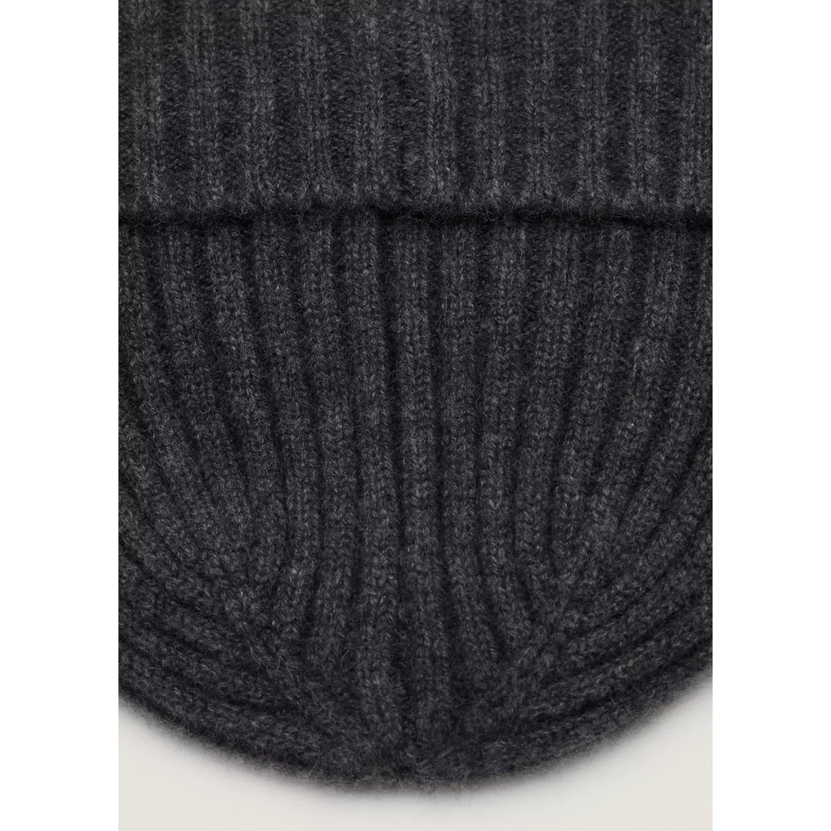 Bonnet 100 % cachemire côtelé gris, MANGO MAN