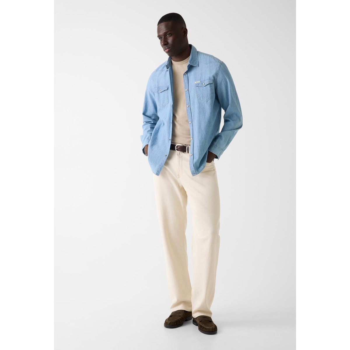Chemise En Denim bleu clair, GUESS