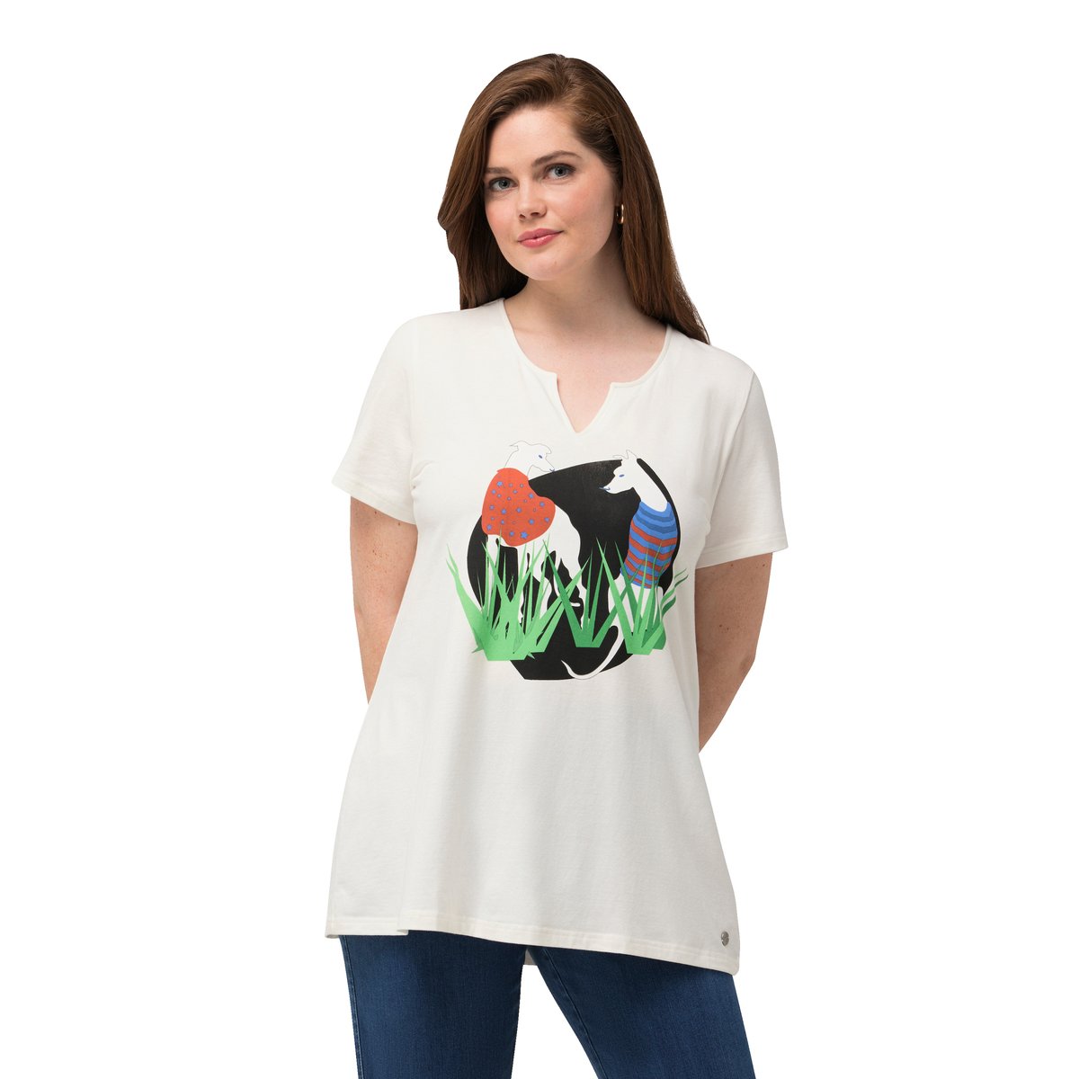 T-shirt à manches courtes blanc neige, ULLA POPKEN
