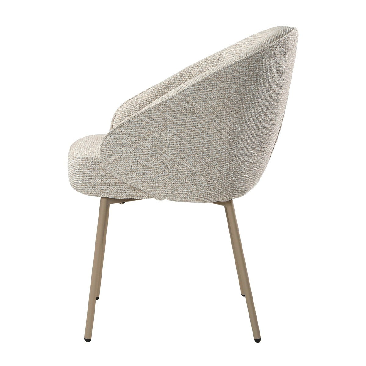Lot de 2 Chaises en tissu et métal PIA beige, CALICOSY