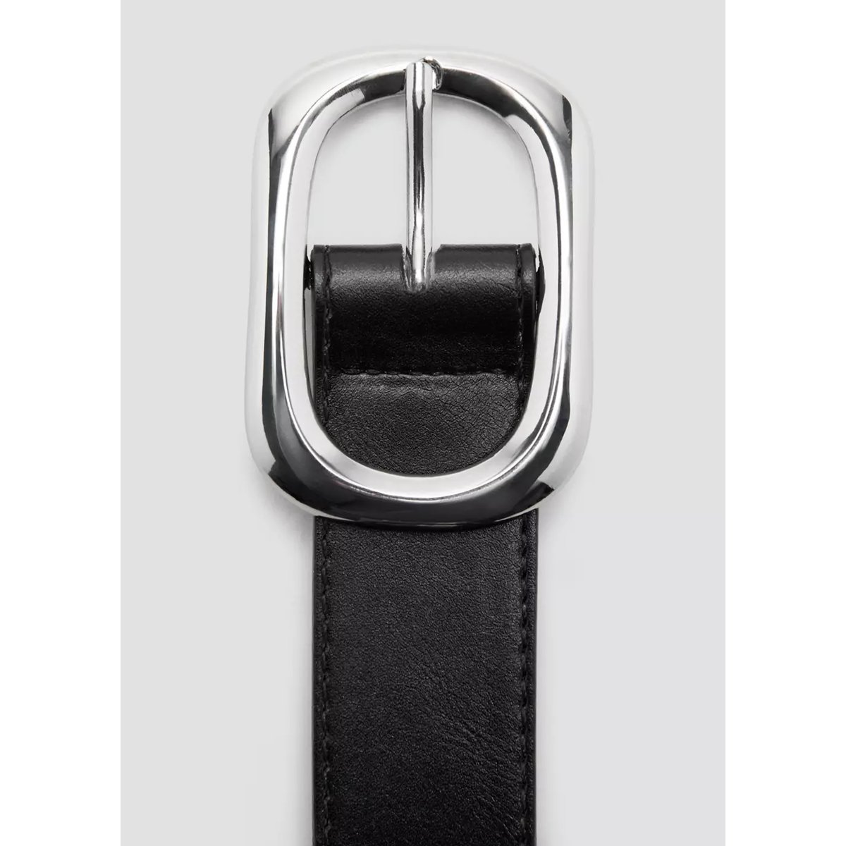 Ceinture boucle ovale noir, MANGO