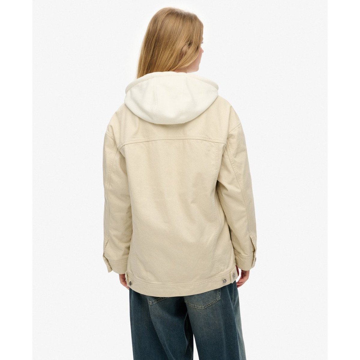 Veste Trucker à Capuche Décontractée oat bran, SUPERDRY