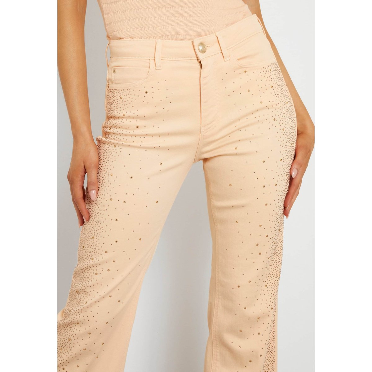 Jean Évasé Taille Haute orange, GUESS