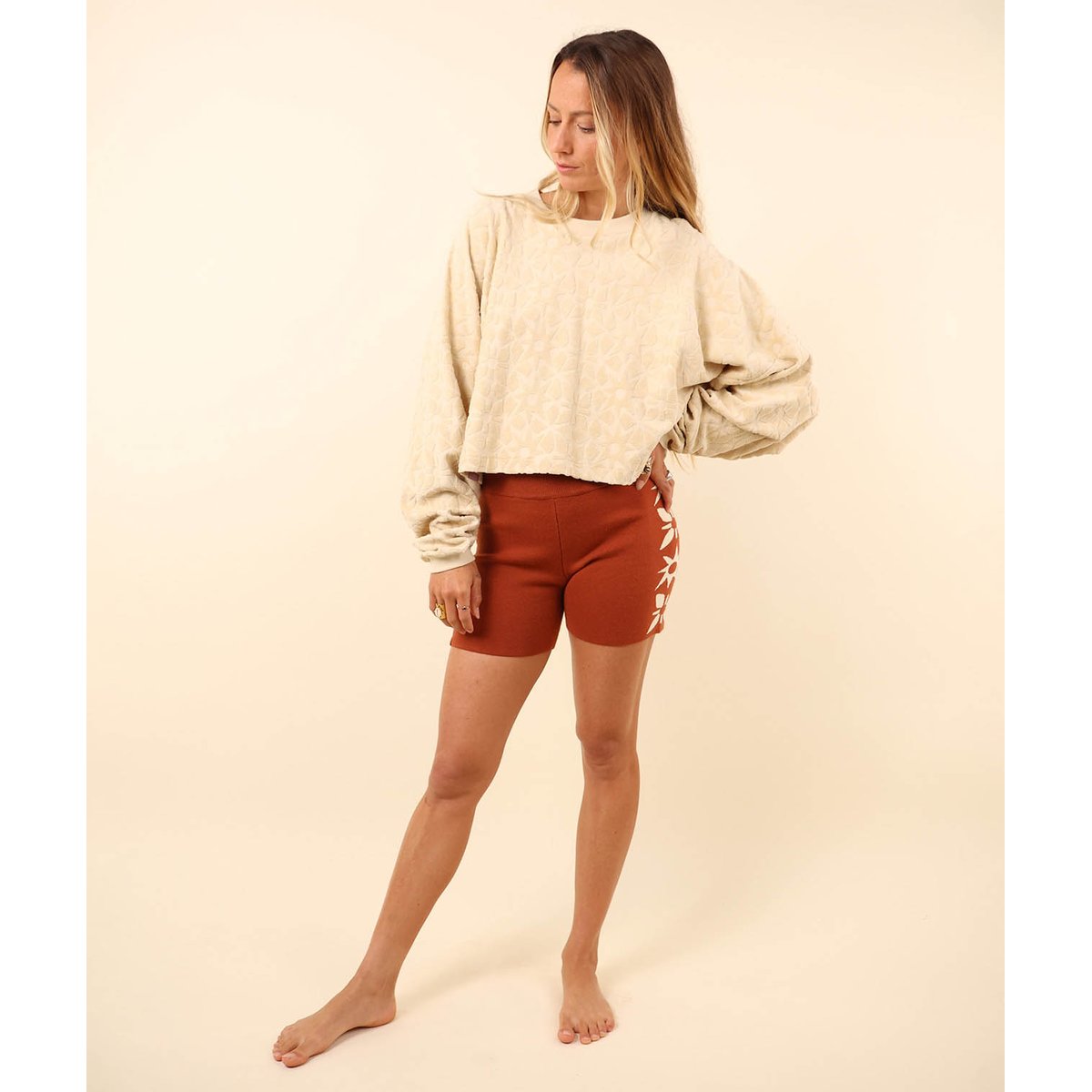 Sweat jacquard éponge SPONGY sable, OXBOW