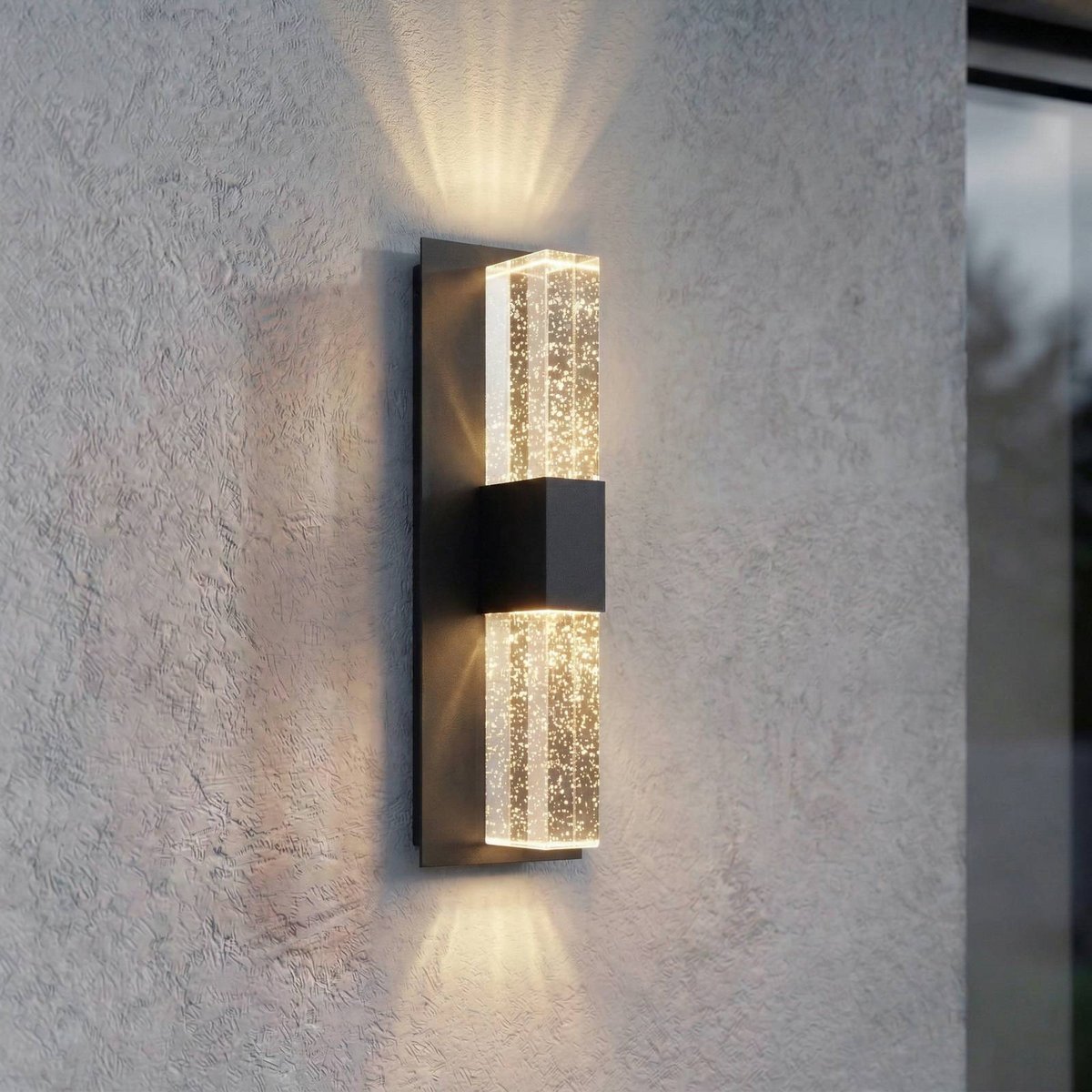Applique extérieure en aluminium moderneLED anthracite, transparent, LUCANDE