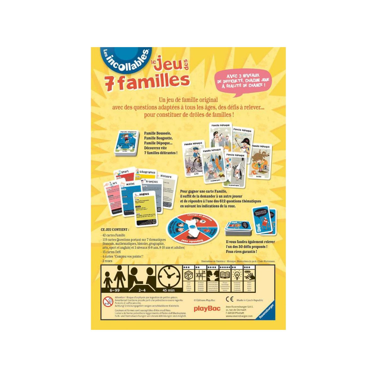Le jeu des 7 Familles des Incollables couleur unique, RAVENSBURGER
