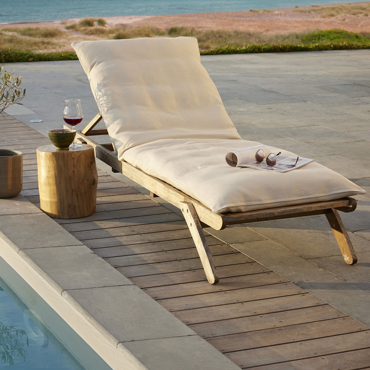 Housse de bain de soleil 70x190 cm Polypropylène Ecume ecume, EDEN