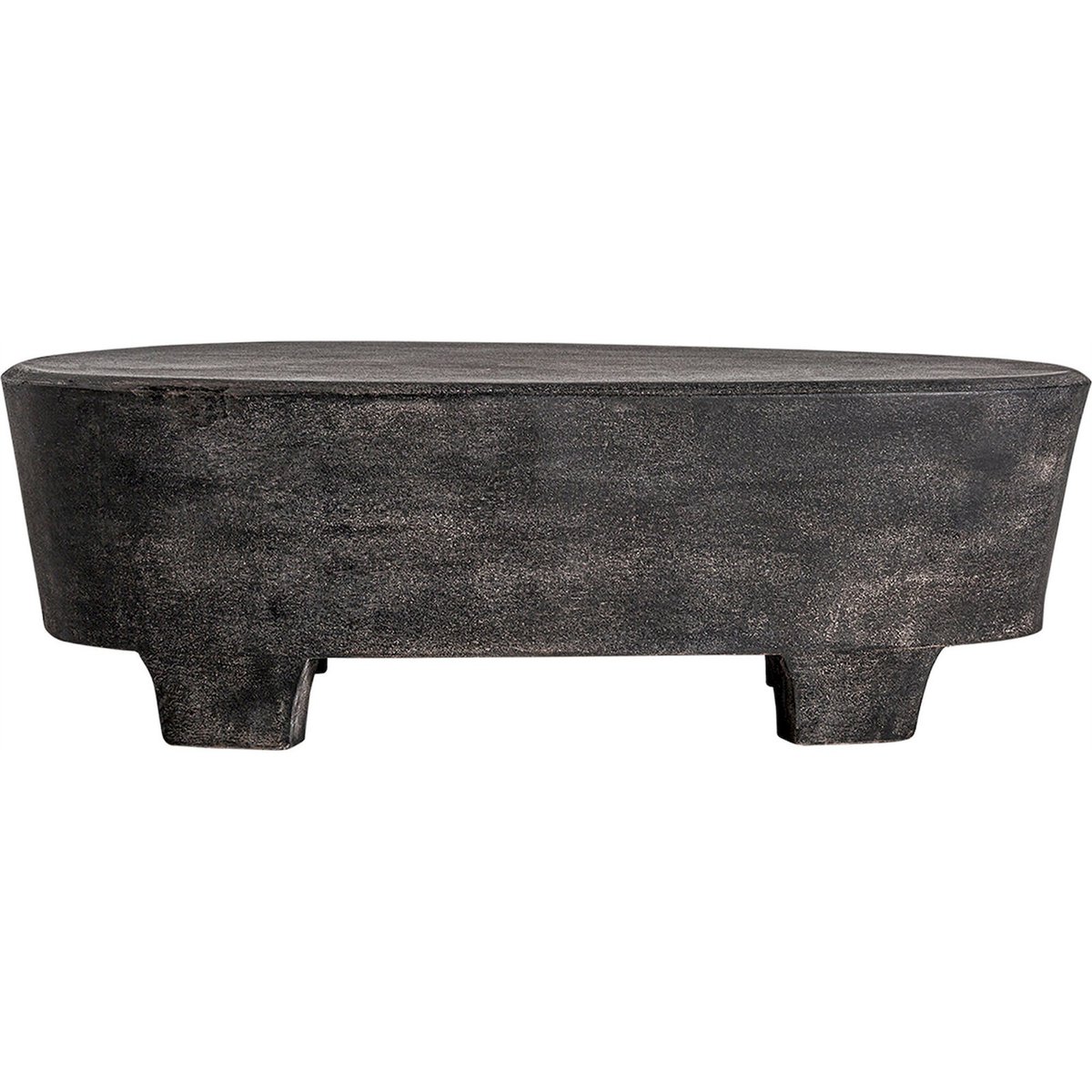 Table basse contemporaine en bois noir profond mat, RECOLLECTION