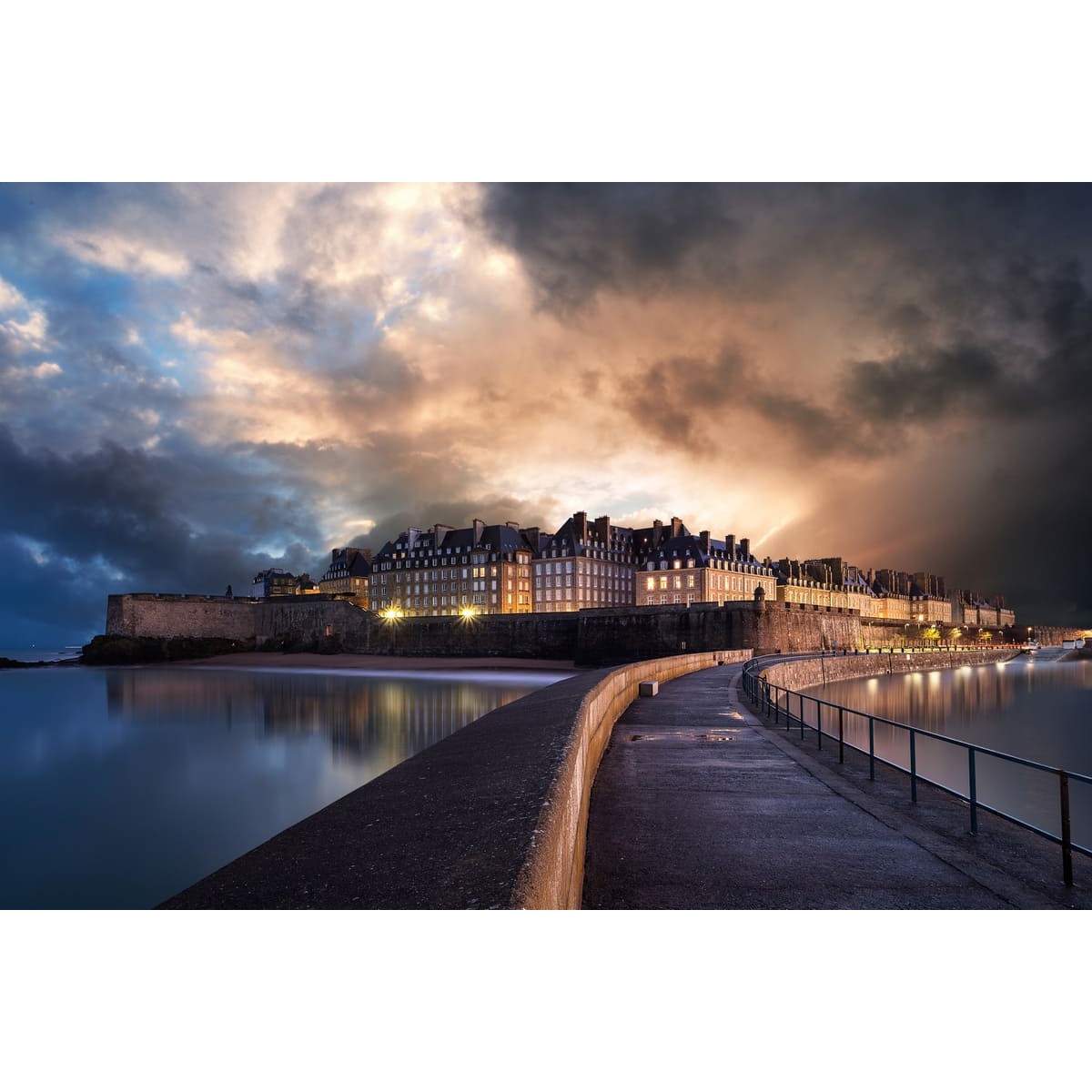 Tableau Mural Saint-malo De Nuit CONTEMPORAIN URBAIN tableaux sur toile-noir, CEANOTHE