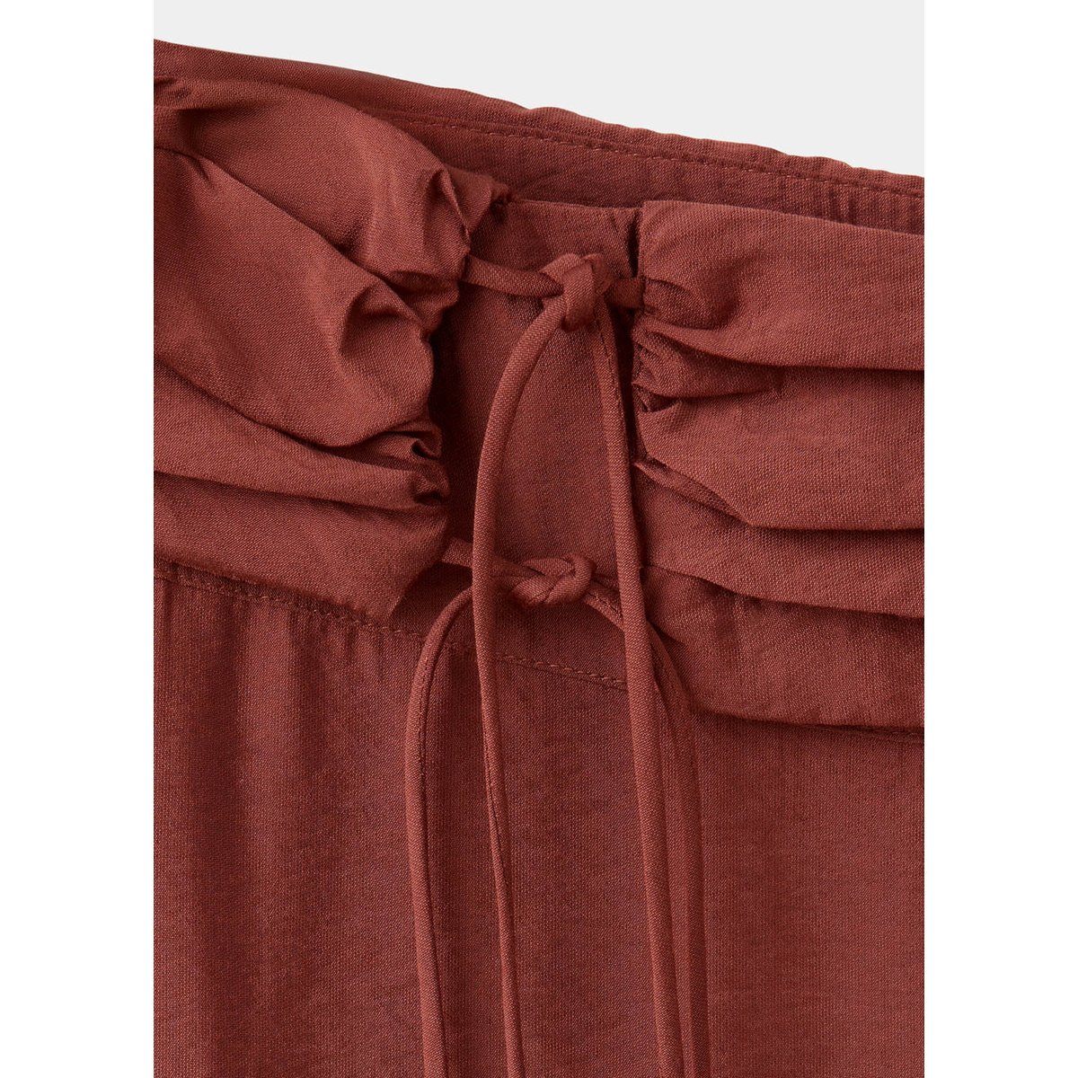 Pantalon droit détail nœuds orange brûlé, MANGO TEEN