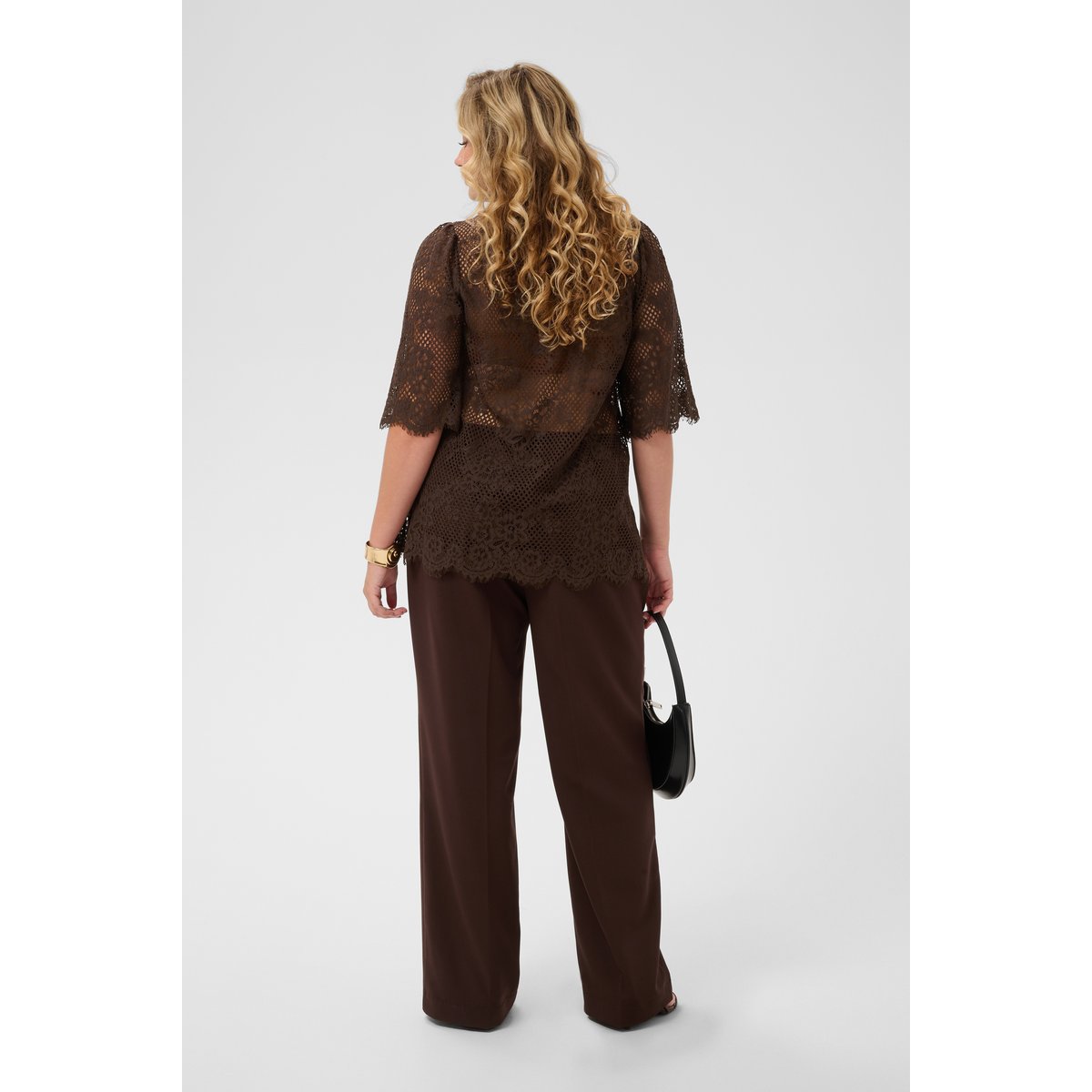 Blouse à manches courtes marron coffeebean, KAFFE CURVE
