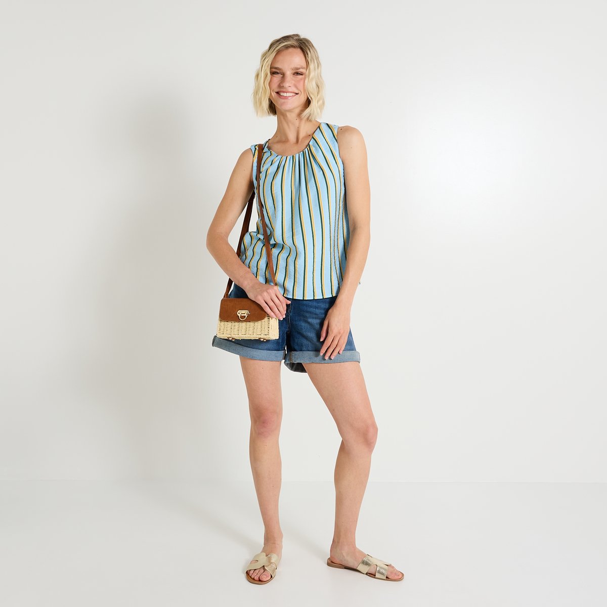 Top col rond bleu, GRAIN DE MALICE