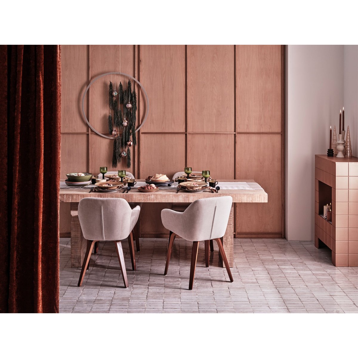 Chaises de table velours BASE sand, VTWONEN