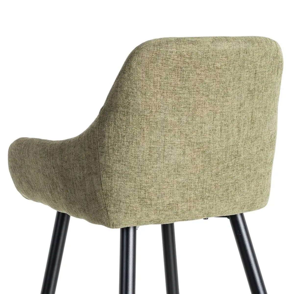 Tabouret de bar tissu vert et métal noir 47x47x93cm vert, WADIGA