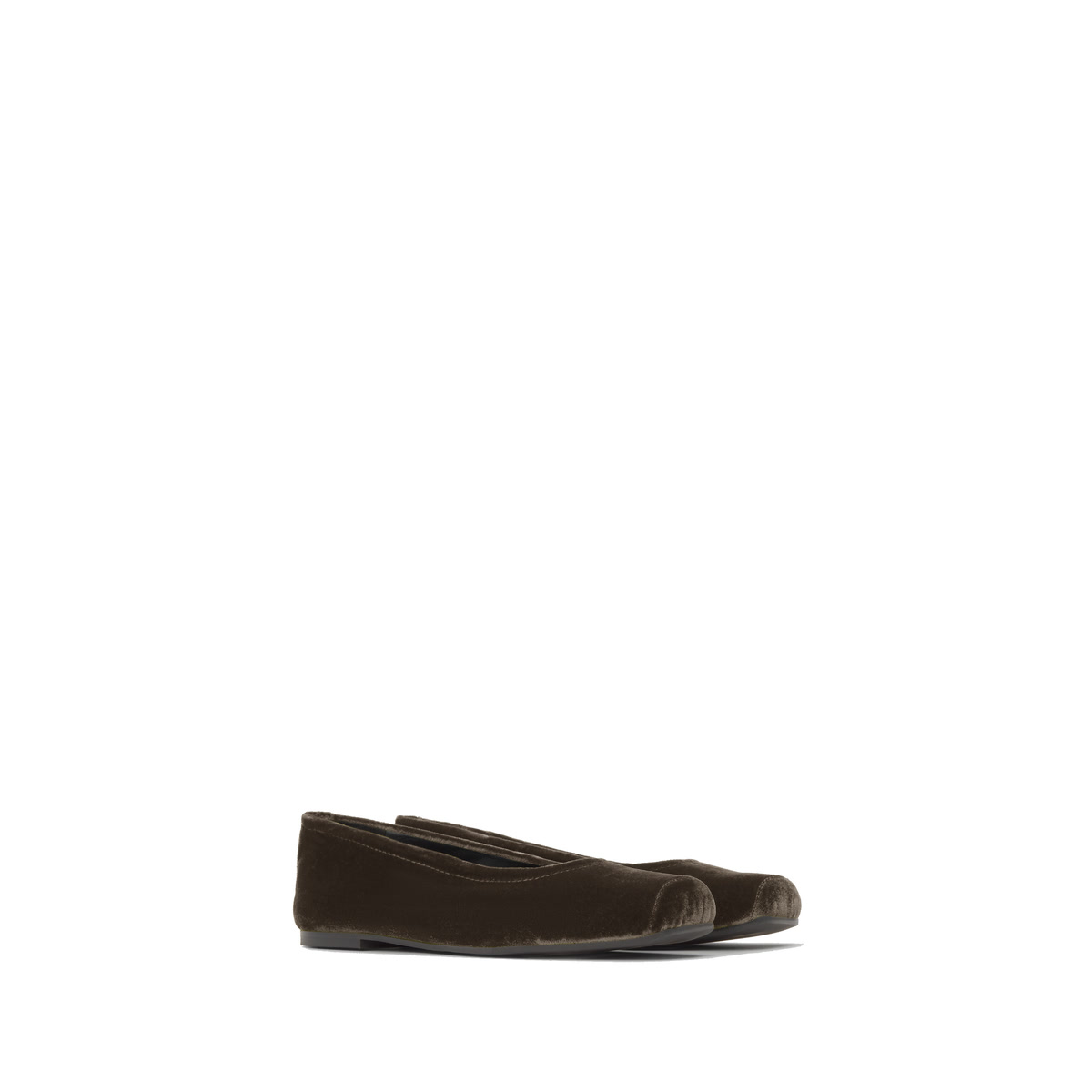 Ballerines plates en velours GEMA marron foncé, CASTANER