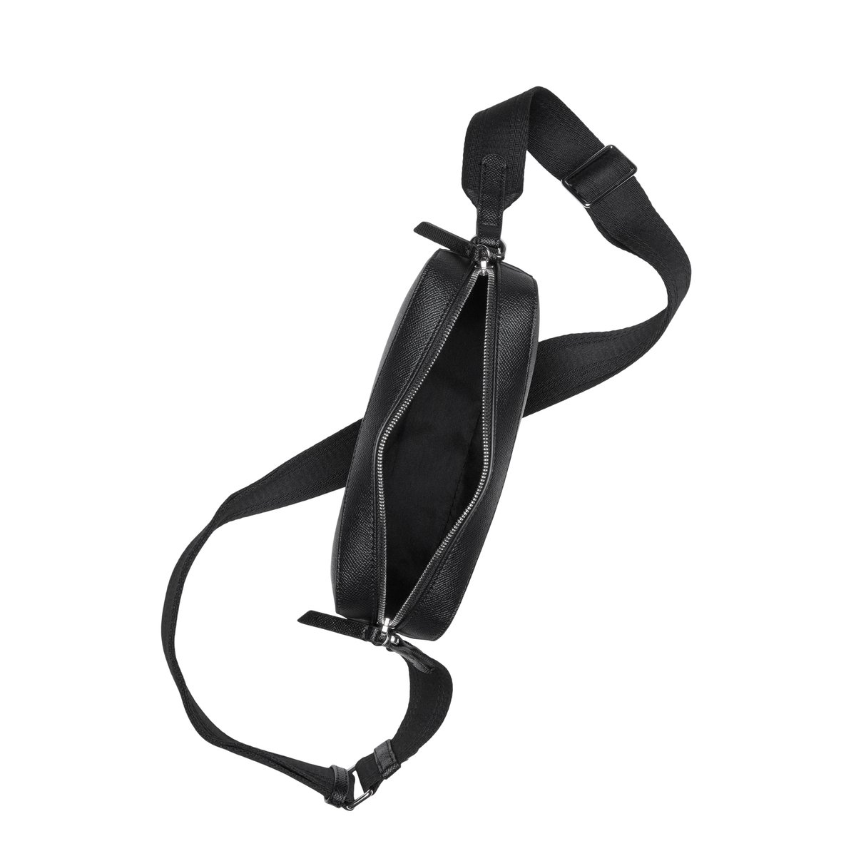 Sac à bandoulière modèle Villar small fabriqué à partir d'un substitut de cuir en polyester recyclé noir, MARC O'POLO