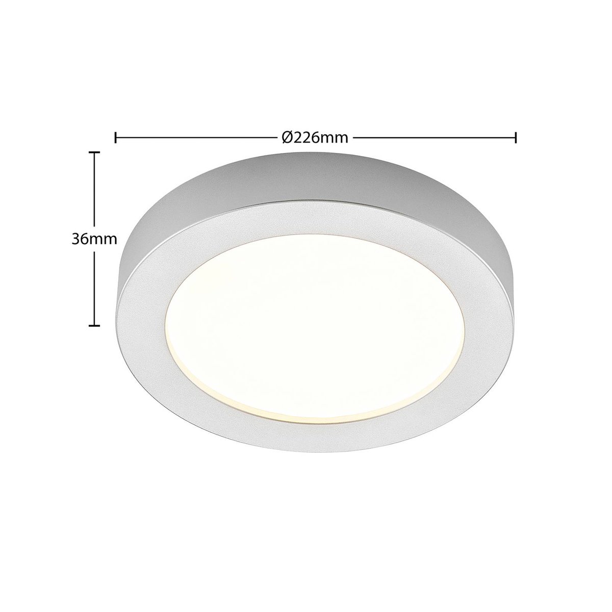 Plafonnier en aluminium moderneLED, Edwina argent, blanc, PRIOS