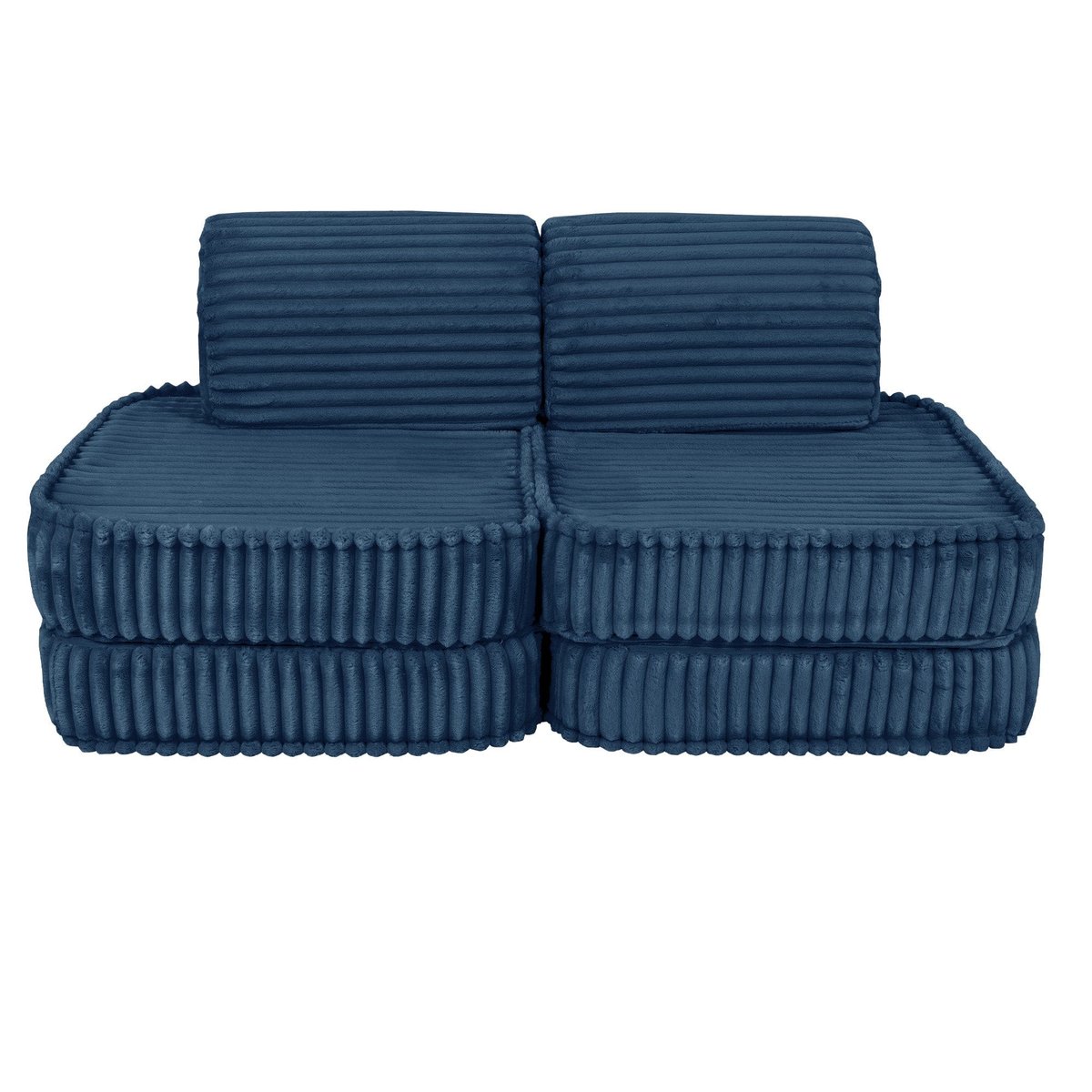 Canapé modulable doux enfant 4 pcs CHURROS bleu, MEOW BABY