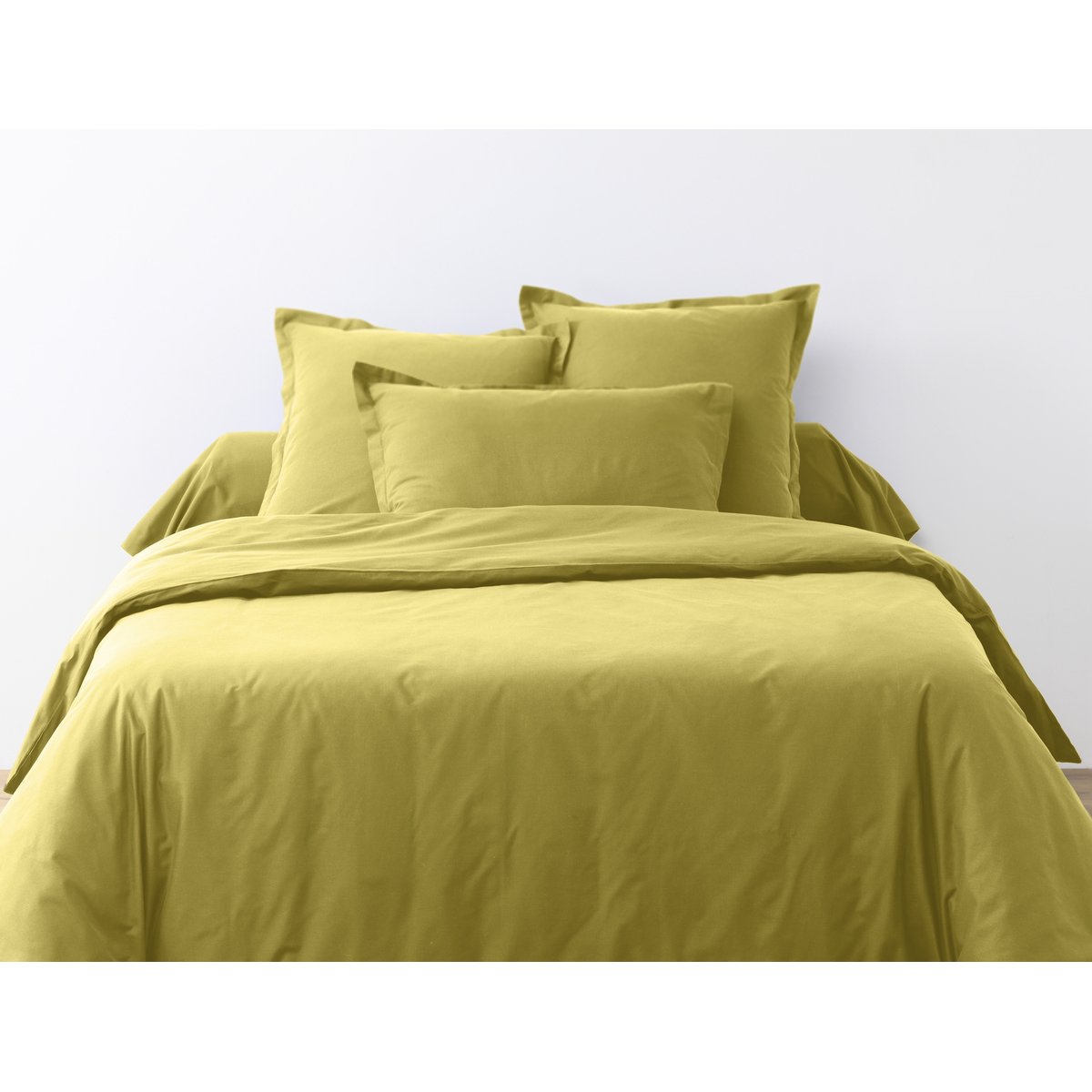 Parure Housse de couette coton uni Passion ivoire, EDEN