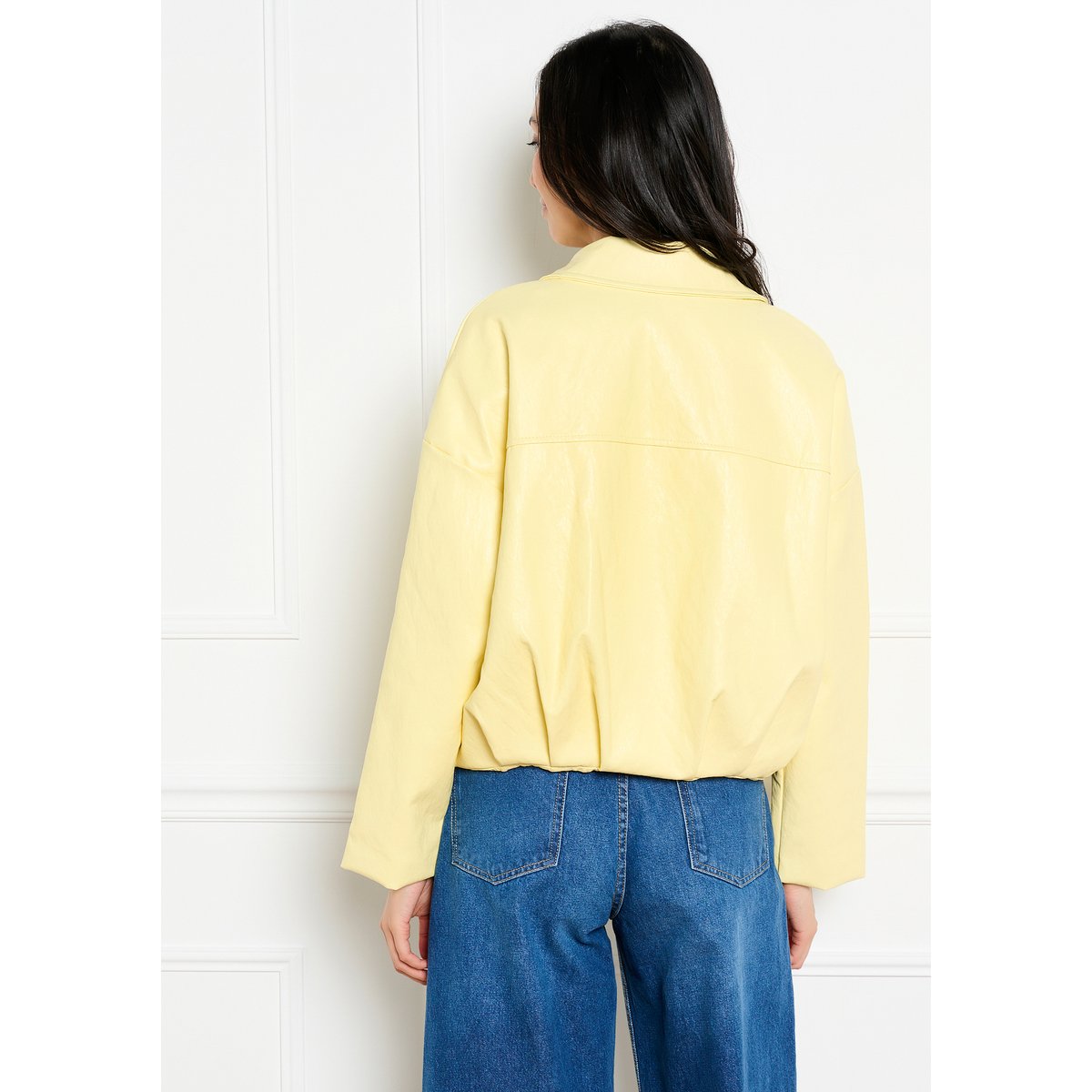 Veste zippée contemporaine jaune pastel, LOLALIZA