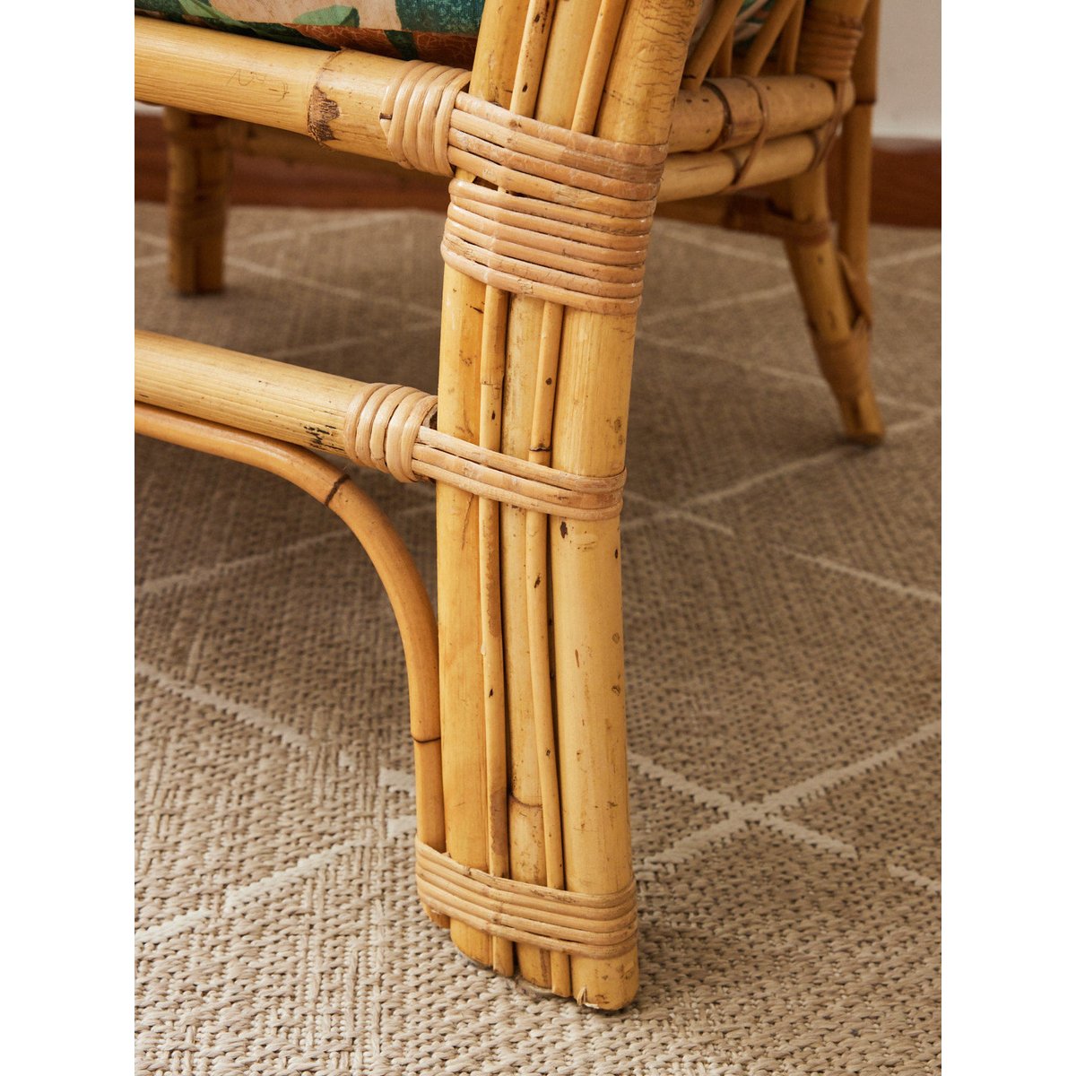 Fauteuil en rotin Ernest N°1024 - Bon état bois clair, DEBONGOUT