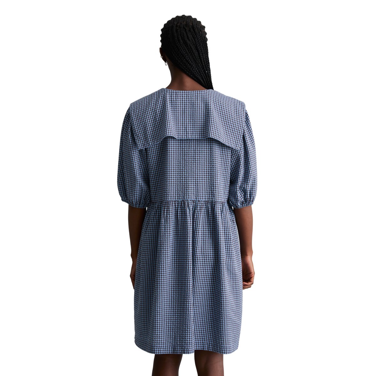 Robe en seersucker relaxed en coton mélangé bleu clair, MARC O’POLO DENIM