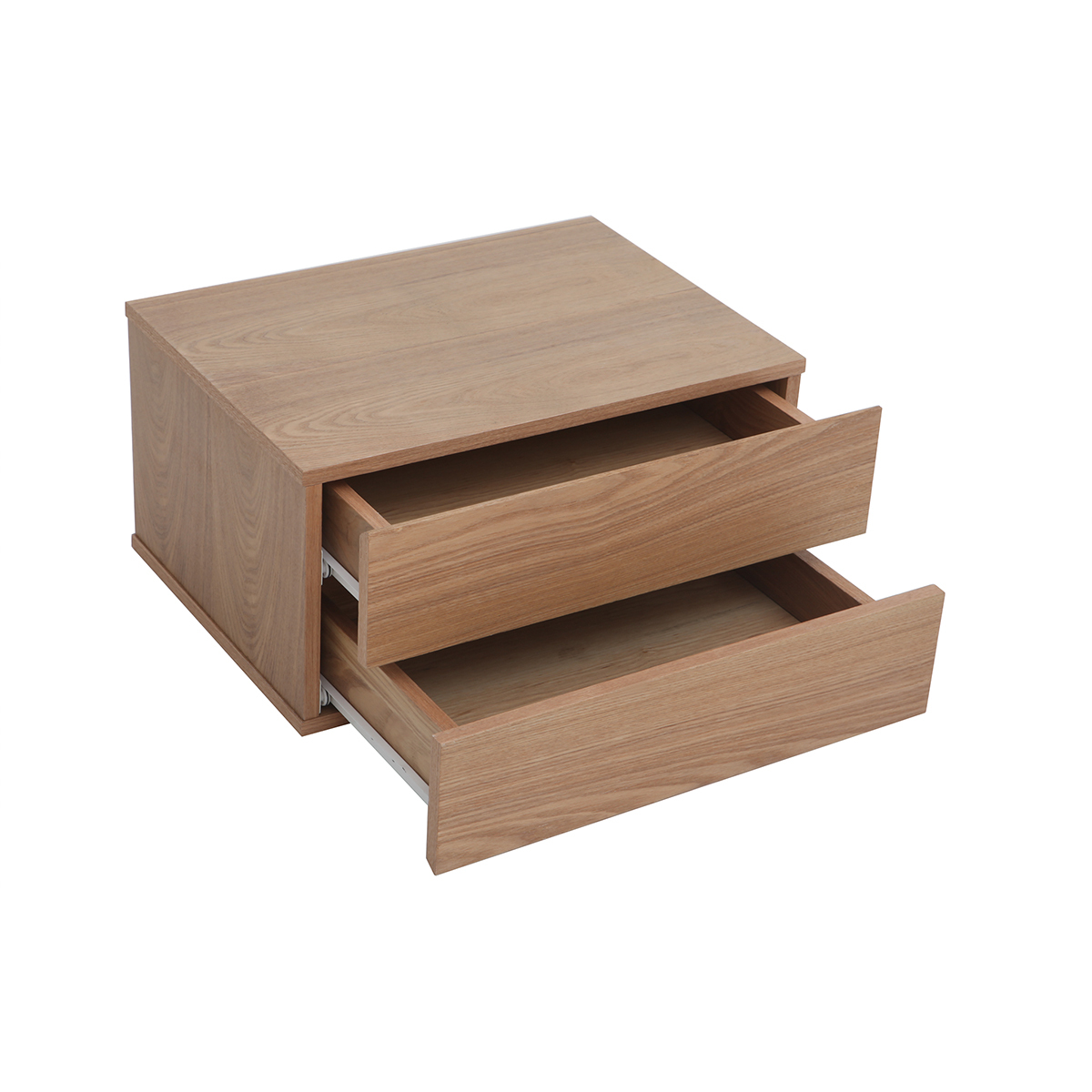 Bureau modulable design avec rangements 2 tiroirs bois clair L140-218 cm MAX marron clair, MILIBOO