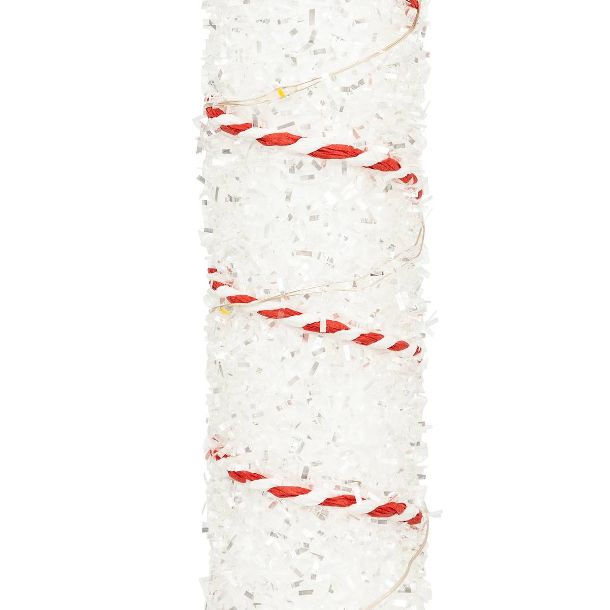Décoration sucre d'orge H35 cm 15 LED blanc chaud à piles blanc, FEERIC LIGHTS & CHRISTMAS