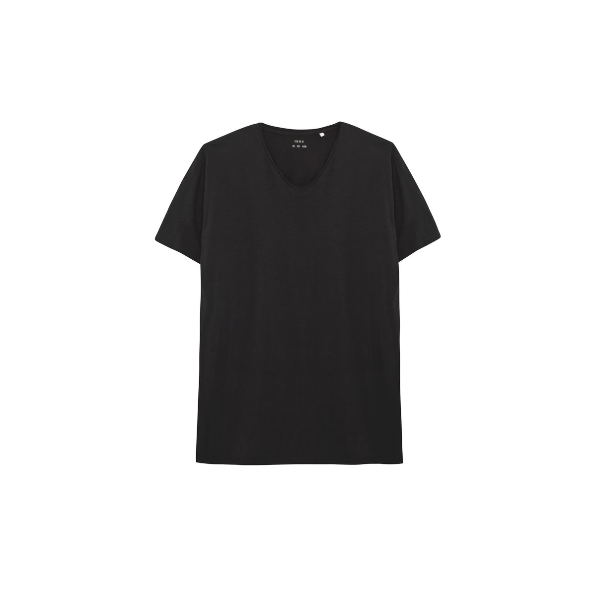Tee-shirt col V L'Essentiel noir, IKKS