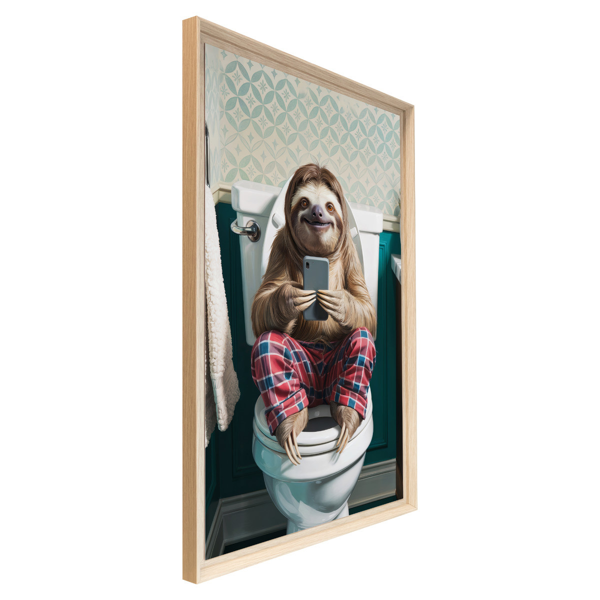 Tableau Mural Encadré Paresseux Aux Toilettes ANIMAUX HUMANISÉS tableaux encadrés, CEANOTHE