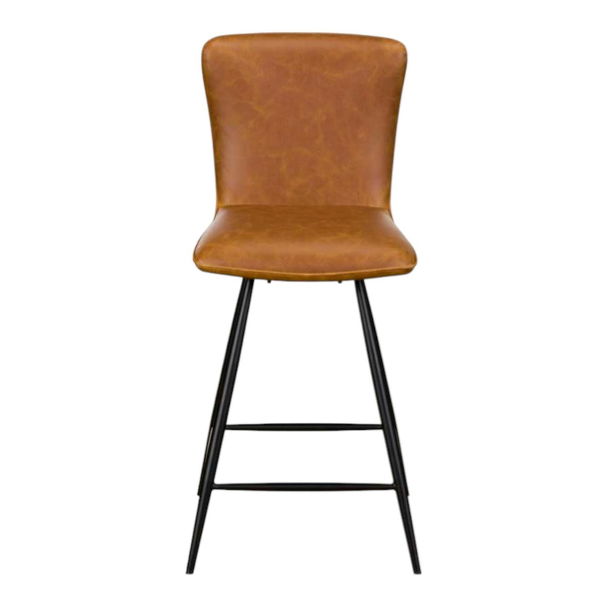Chaise de bar pivotante camel à dossier courbe (lot de 2) OKA marron, PIER IMPORT