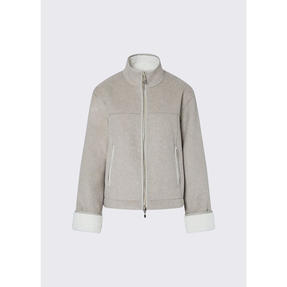 Manteau boxy en mouton synthétique beige, LIU JO