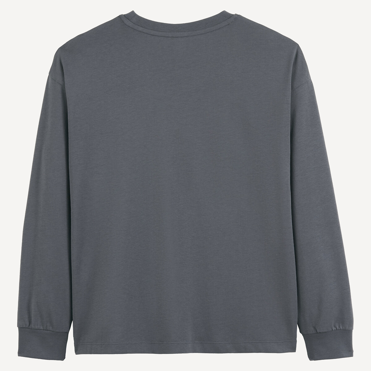 Camiseta manga larga con mensaje antracita, LA REDOUTE COLLECTIONS