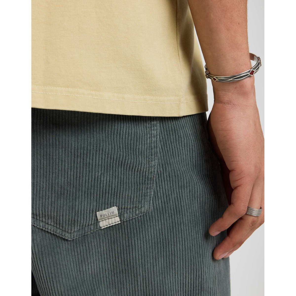 PANTALON MID LOOSE VELOURS ROY50 bleu canard, PULLIN