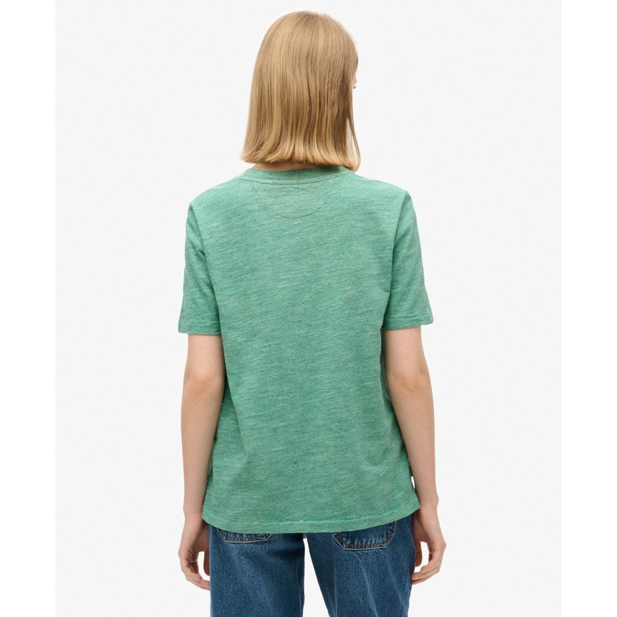 T-shirt surteint à logo Essential vert marine, SUPERDRY