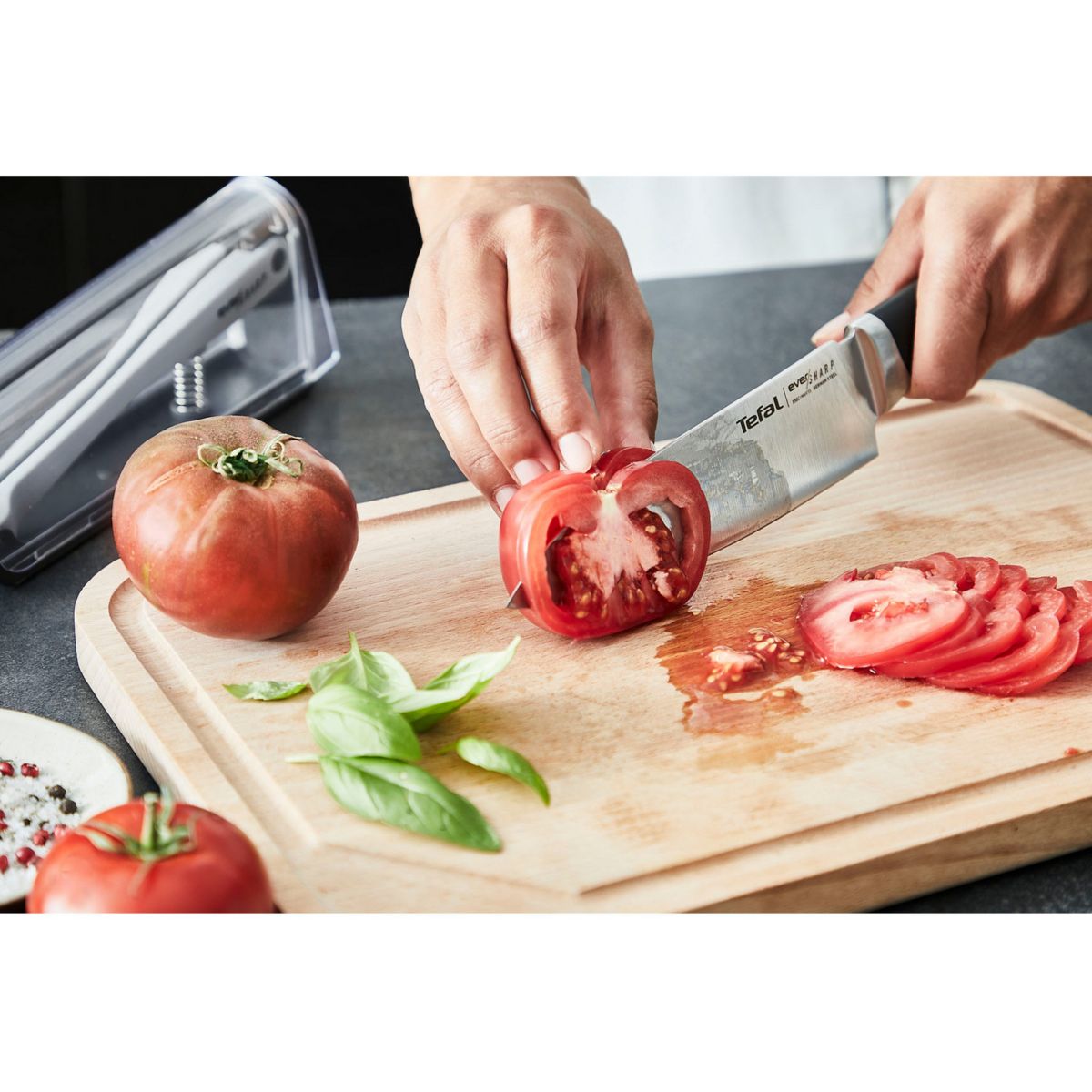 Aiguiseur Ever Sharp Couteau + aiguiseur noir, TEFAL