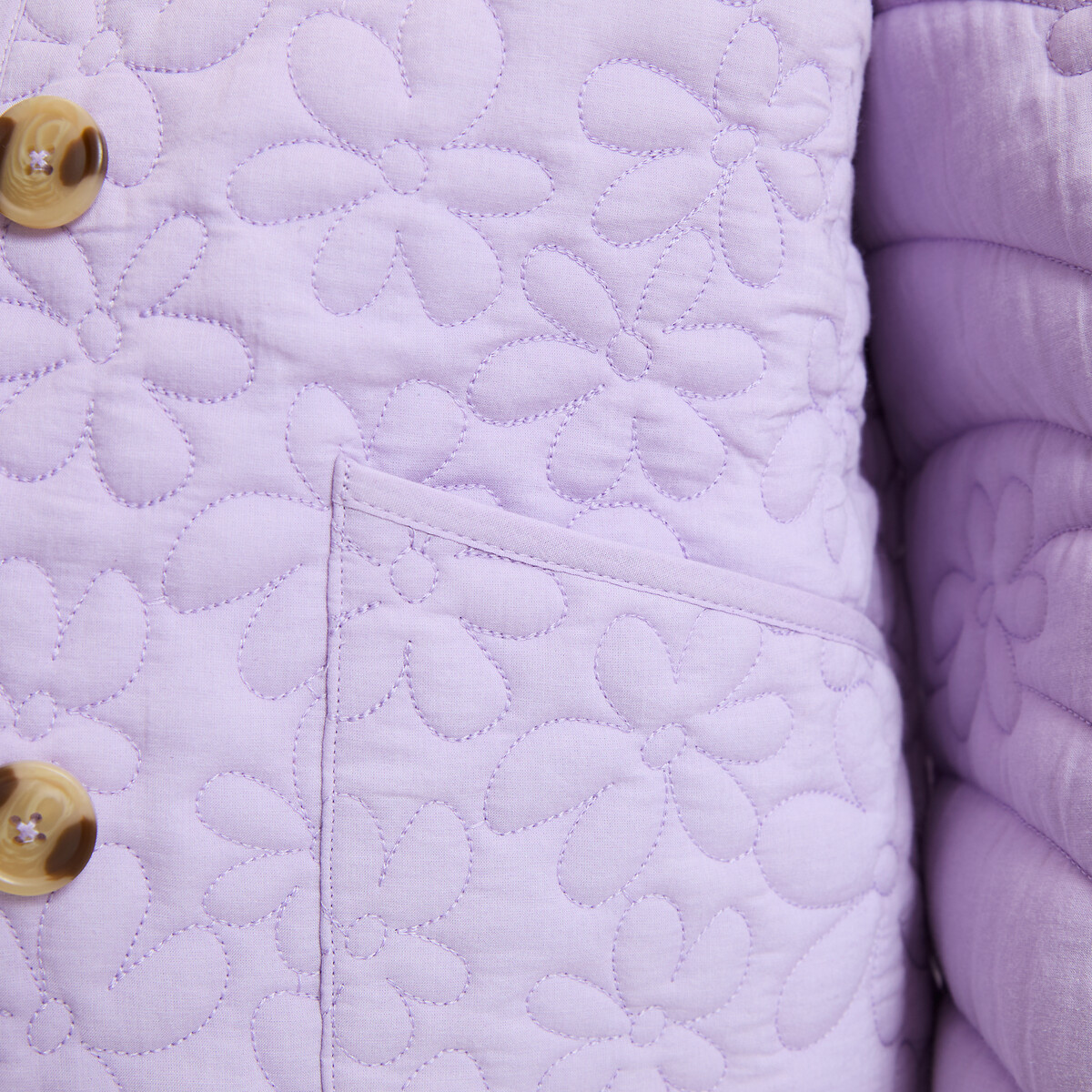 Veste matelassée à fleurs en relief violet parme, LA REDOUTE COLLECTIONS