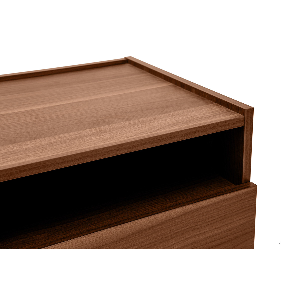 Table de chevet avec rangements finition bois foncé noyer SANAA noyer, MILIBOO