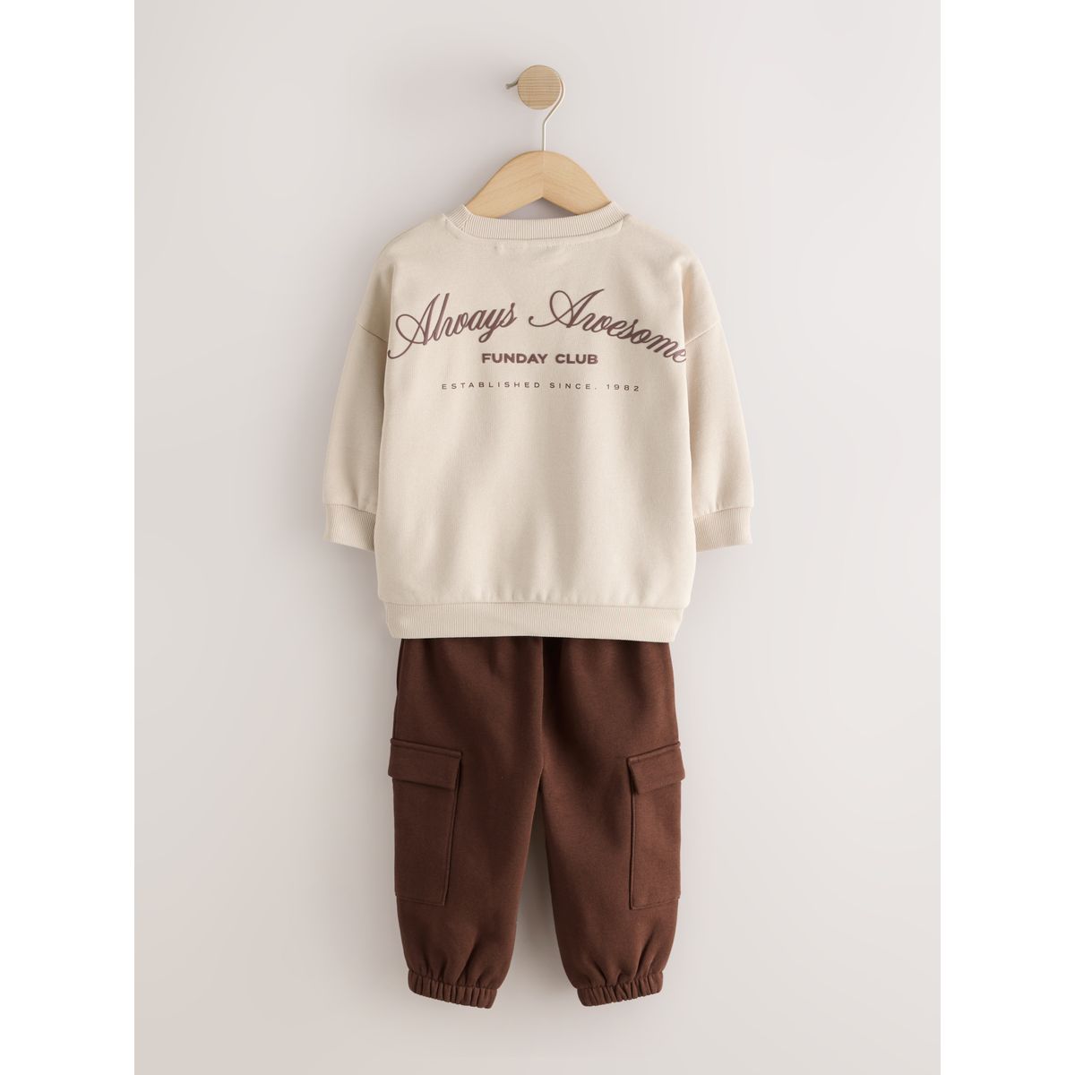 Sweat ras du cou et pantalon de jogging écru chiné, NEXT