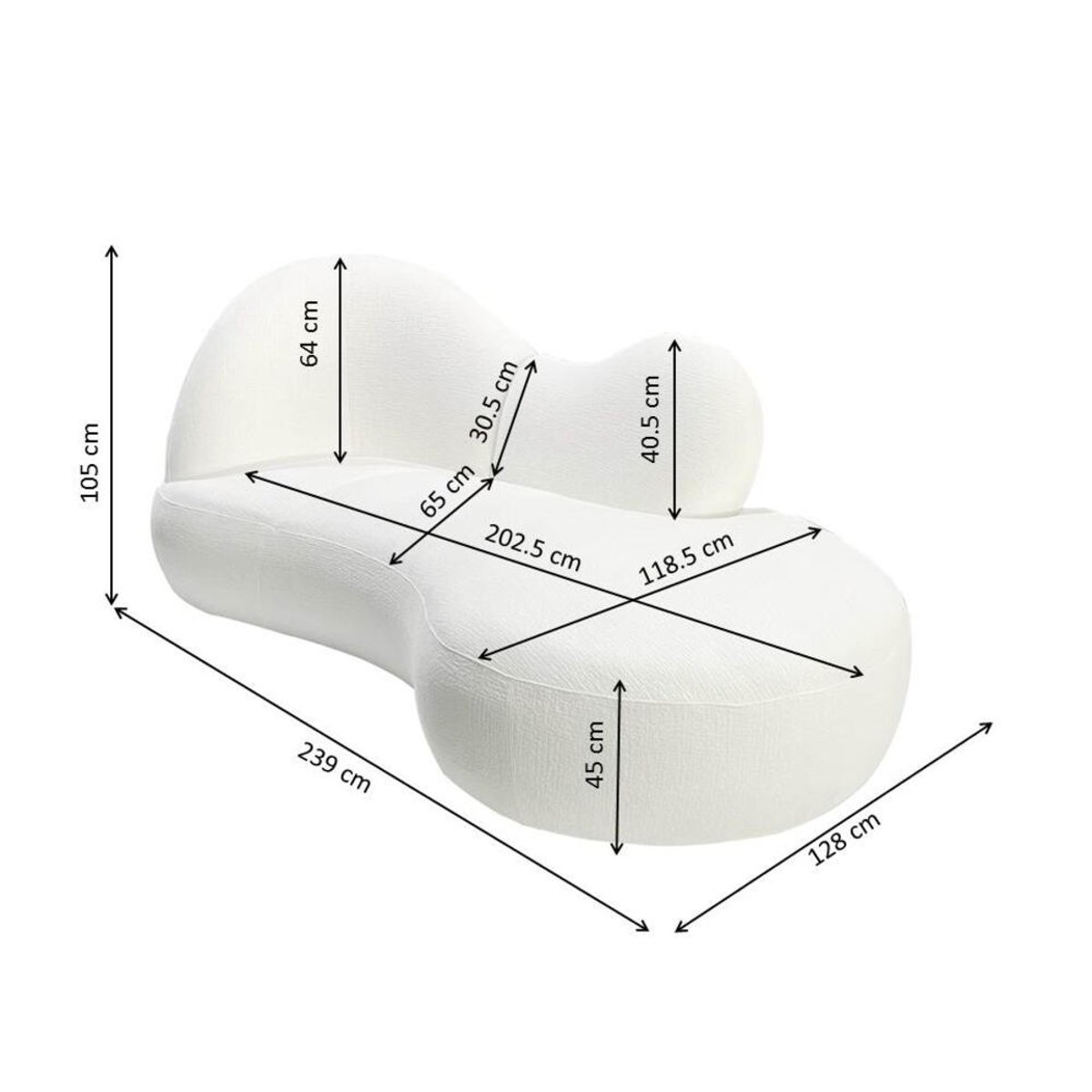 Méridienne, CLOUD NEST blanc, KARE DESIGN