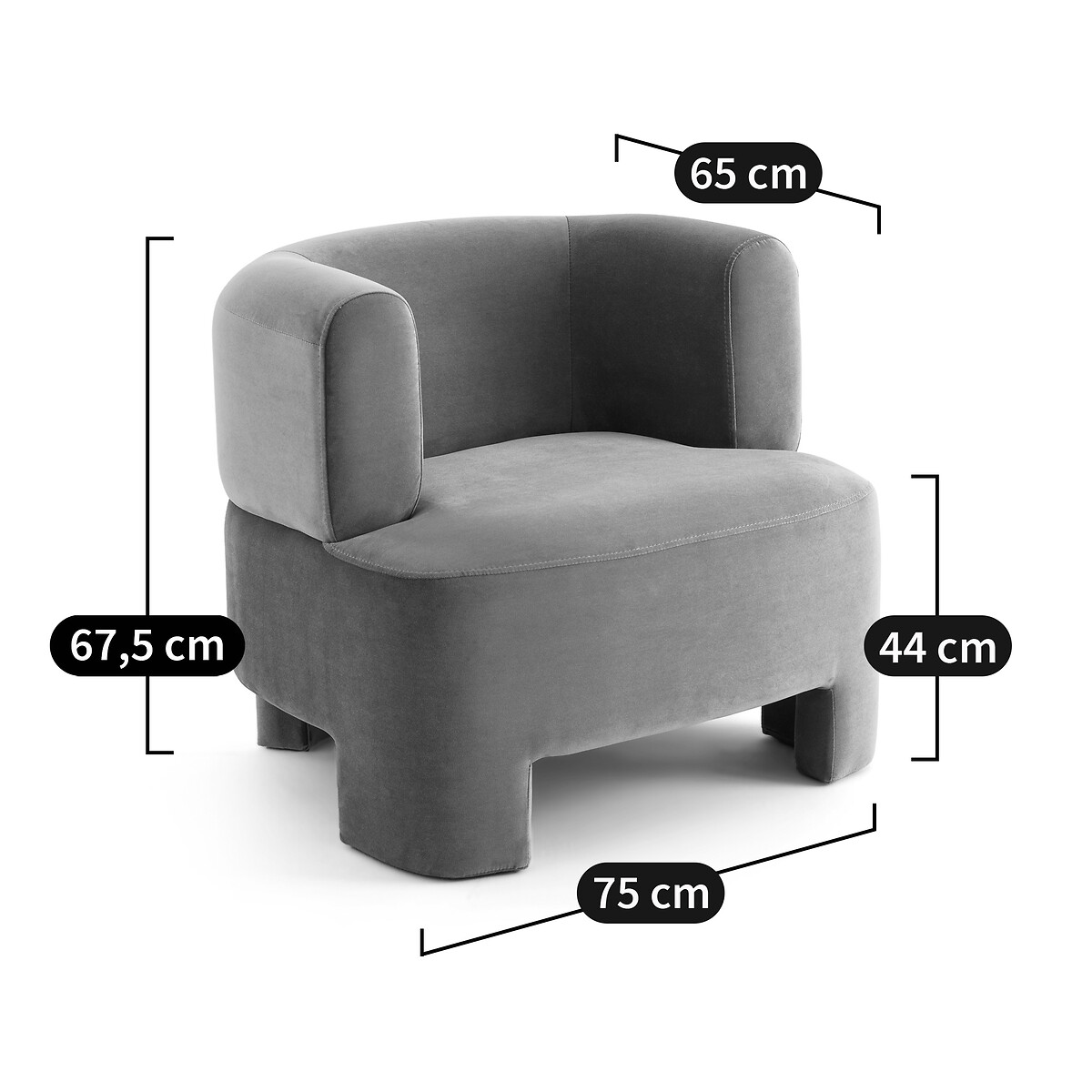Kleine fauteuil in getextureerd polypropyleen Darrel zonnebloemgeel, AM.PM