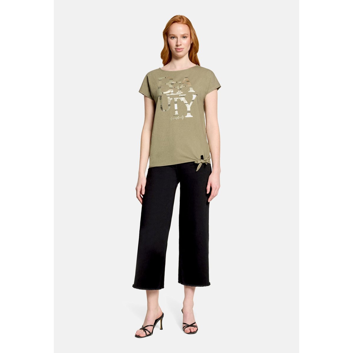 T-shirt à nœud soft olive, BETTY BARCLAY