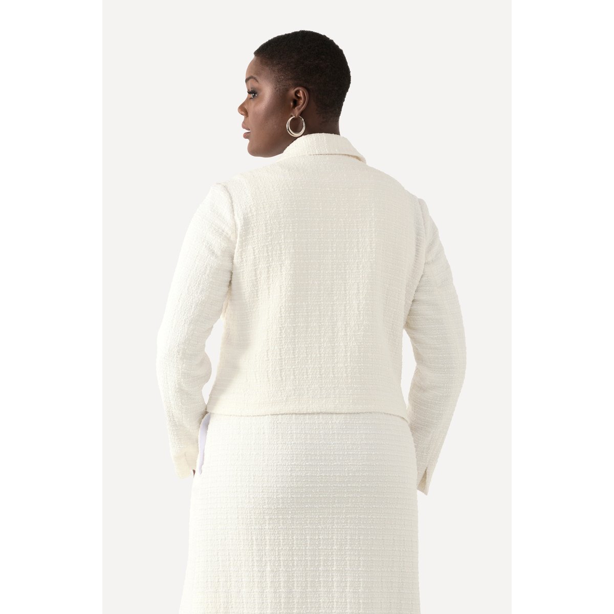 Veste en tissu bouclée, coupe Boxy blanc cassé, ULLA POPKEN