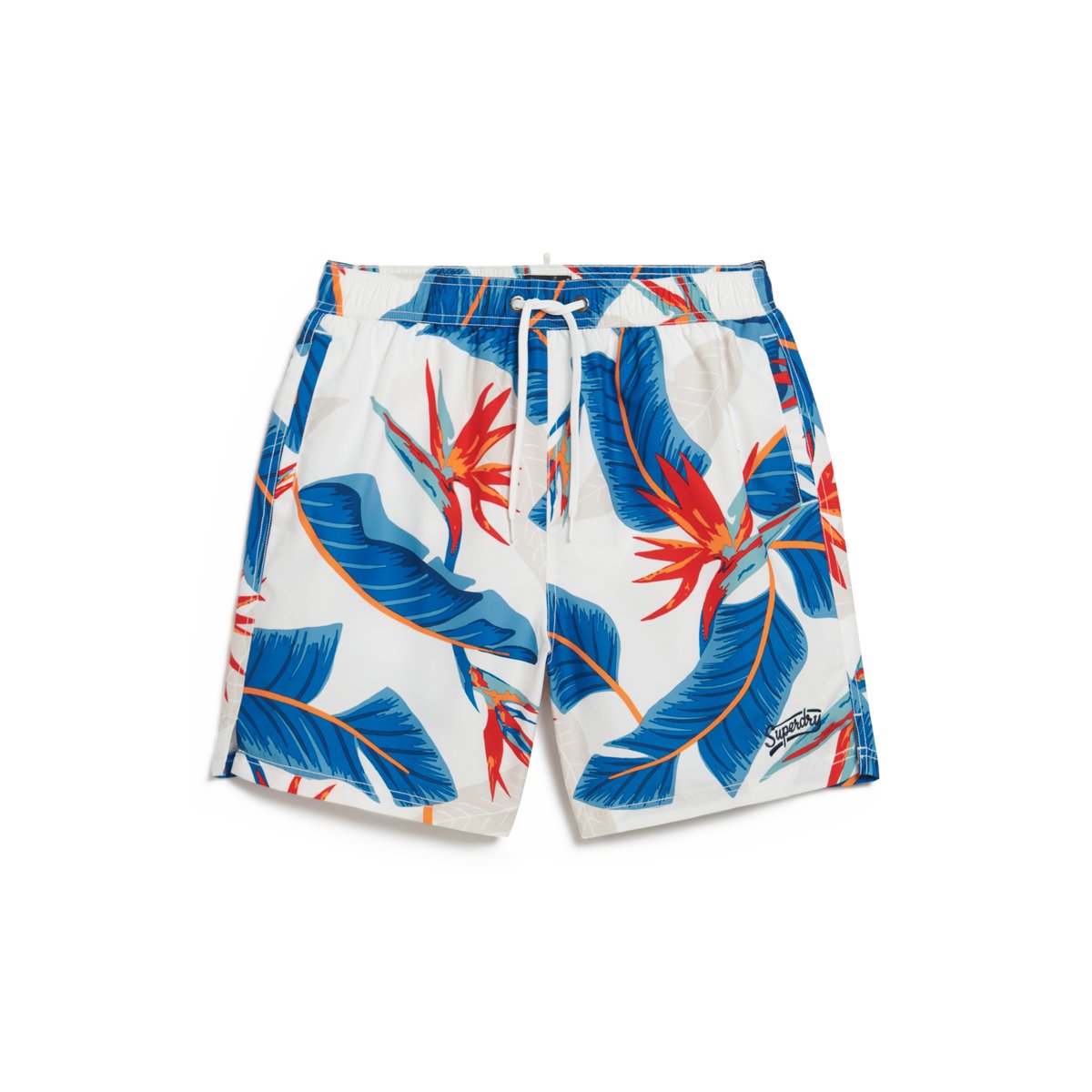 Short de bain à imprimé hawaïen recyclé longueur 43 cm optic paradis, SUPERDRY