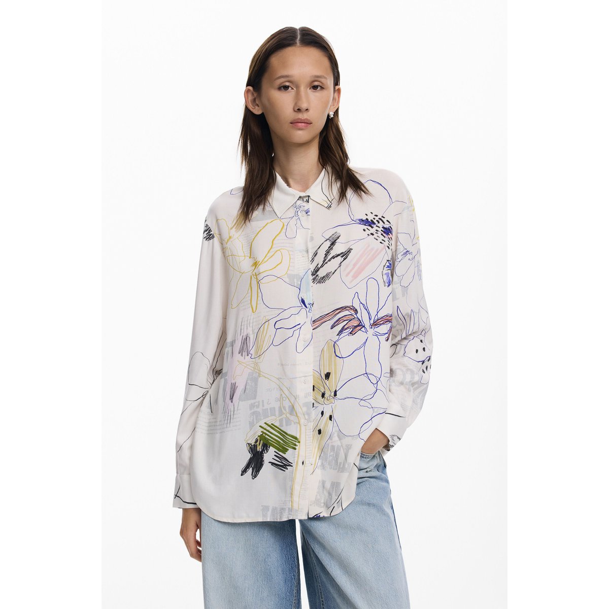 Chemise fluide collage beige, DESIGUAL